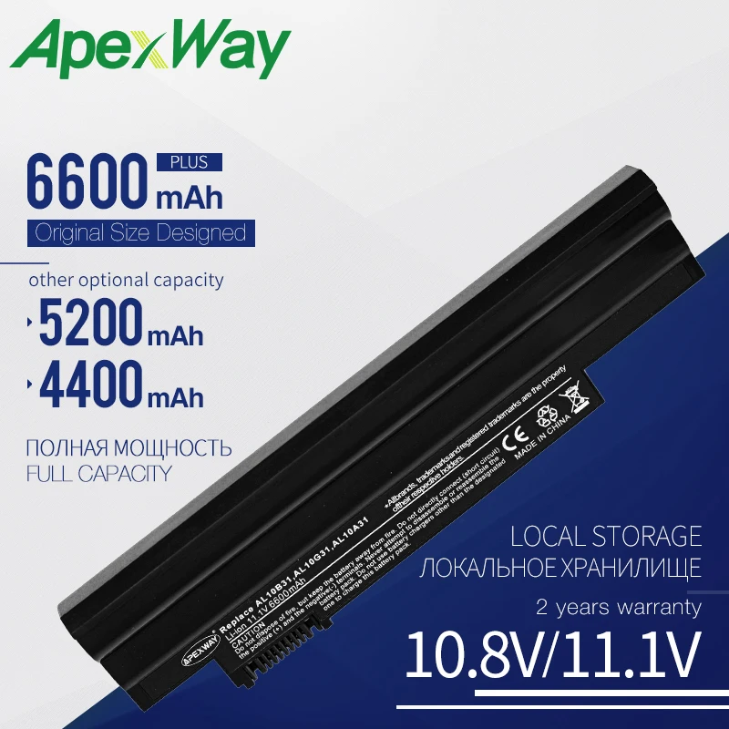 Аккумулятор Apexway 11 1 В для ноутбука acer AL10A31 AL10B31 AL10G31 Aspire One D255 D260 D270 522 722 AOD255 AOD257 AOD260