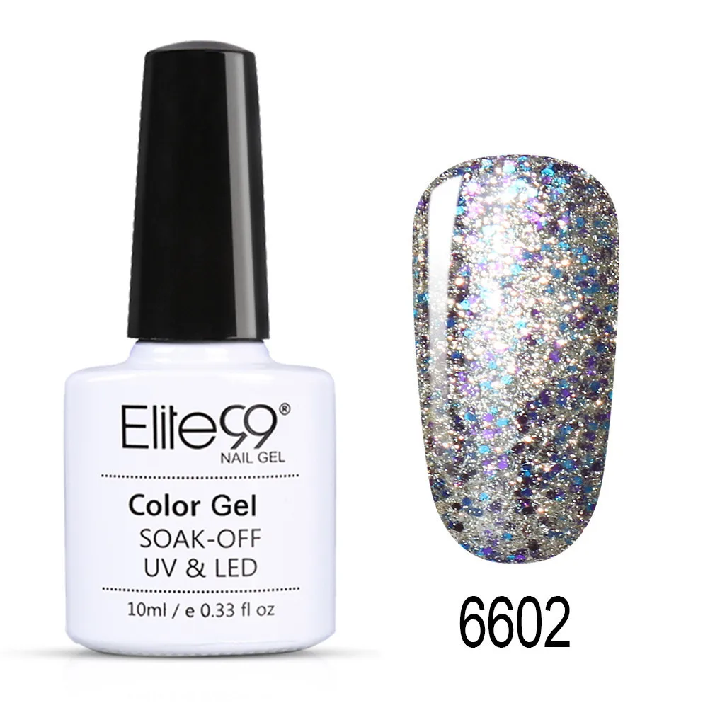 Elite99 10 мл звездный блеск УФ-гель для ногтей супер Сияющий УФ Гель-лак для ногтей Полупостоянный Гибридный гвоздь Эмаль Гель-лак - Цвет: 6602