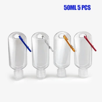 

1/5Pcs 30/50/60ml Empty Refillable Bottle with Key Ring Mini Portable Transparent Bottles for Travel L5