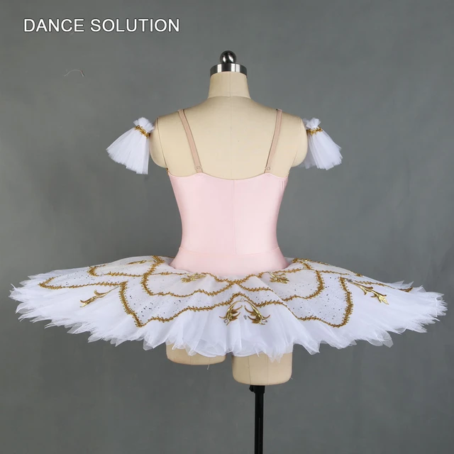Costume Tutu professionnel de danse de Ballet de taille Standard, corsage  en Spandex rose pâle avec jupe Tutu en Tulle plissé blanc BLL430 -  AliExpress