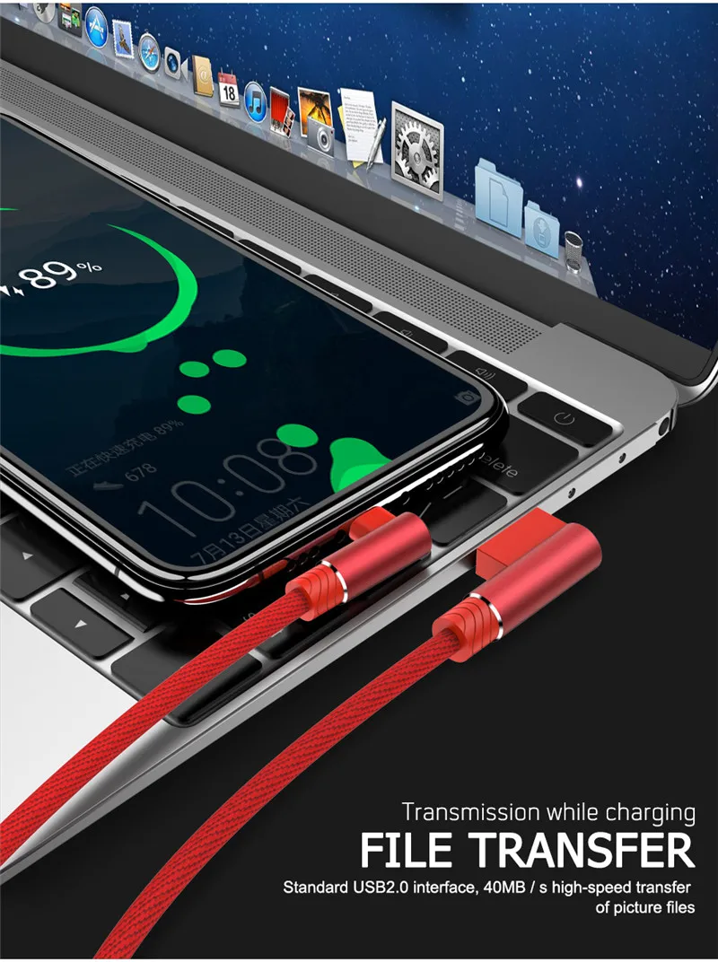 android phone charger 1 2 3 M USB Type C 90 Degree Fast Charging USB C Data Cord Charger Cable For Samsung S8 S9 Note 9 8 Xiaomi mi 8 6 Mobile Phone apple iphone charger cord