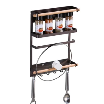 

Refrigerator Side Shelf Paper Kitchen Storage Rack Holder Spice Jars Fridge Magnetic Organizer Iron Multi Use Towel Rustproof