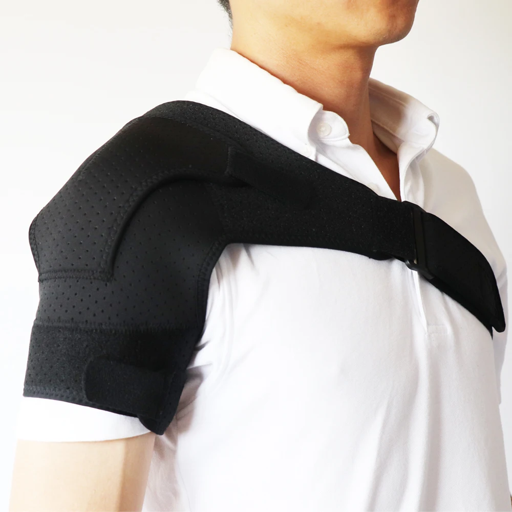 10pcs Enhanced Adjustable Shoulder Brace for Sports Protector Breathable Shoulder Pain Support Belt Black Left Right wholesales
