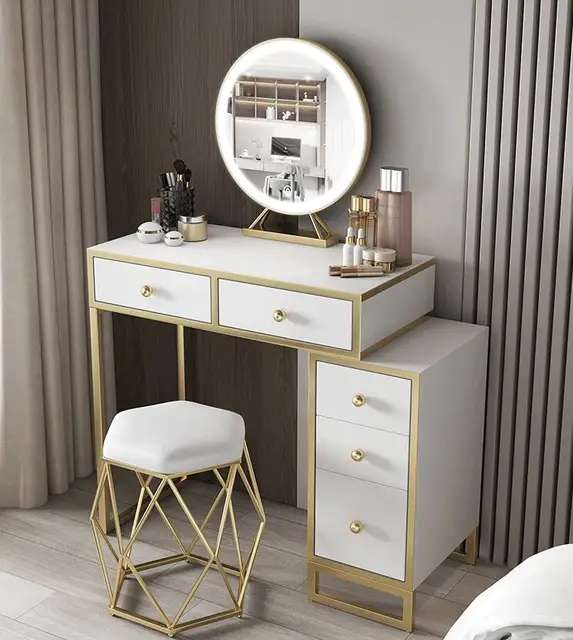 Light Luxury Dressing Table Bedroom Small Apartment Modern Storage Cabinet  Integrated Household Furniture Makeup Table Set - AliExpress