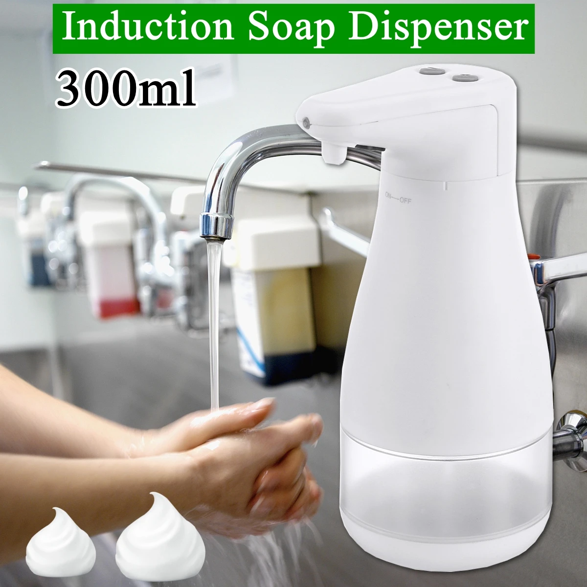 

300ml Infrared Sensing Automatic Portable Foam Soap Dispenser For Bathroom Kitchen Balcony No Noise Low Power Dispenser