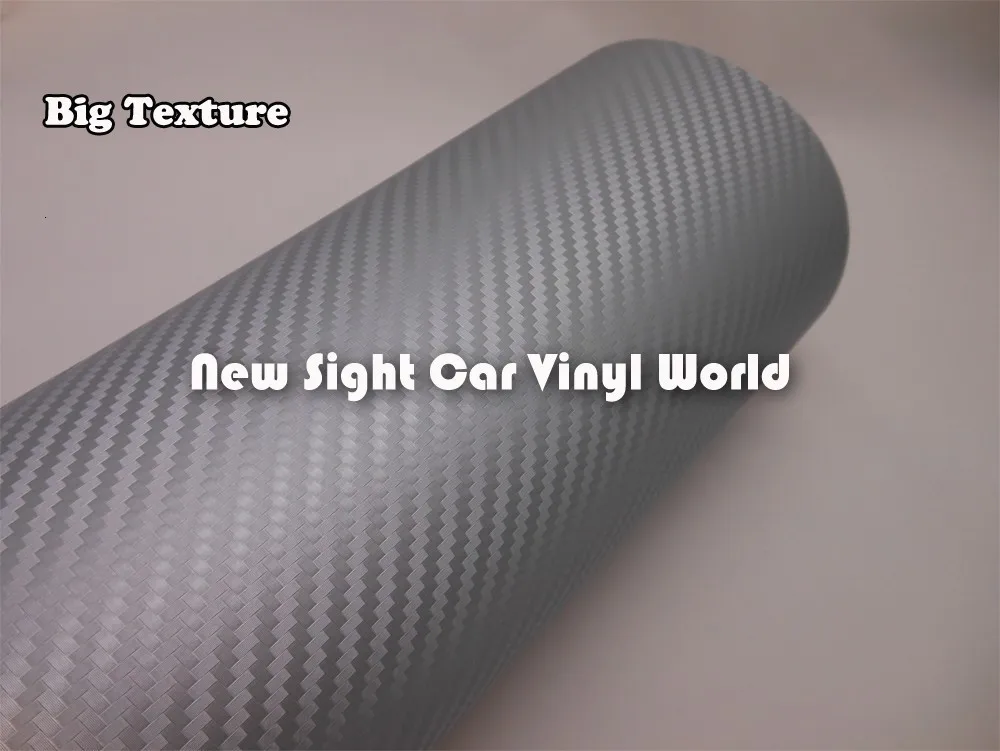 Большая текстура серебра 3D углеродного волокна виниловая наклейка для автомобиля стикер s