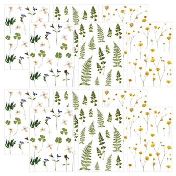 

12 Sheets Fresh DIY Notebook Decals Base Material Decorative Sticker Multi-purpose Scrapbook Decals Creative DIY Scrapbook Patch