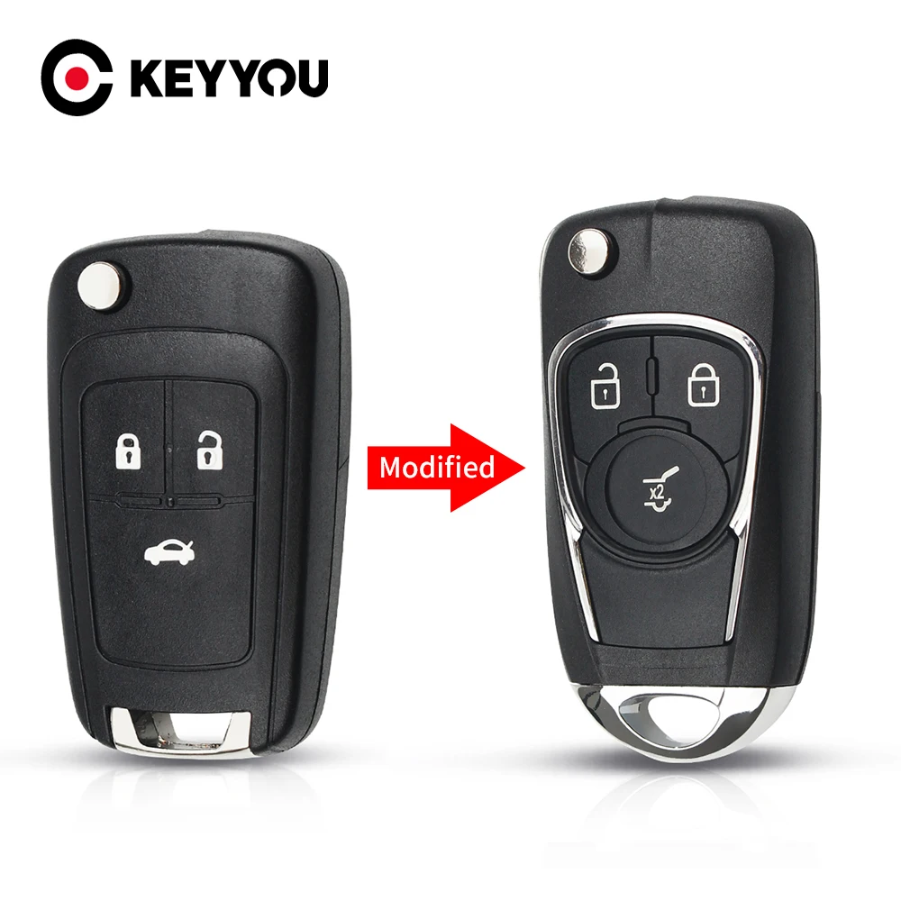 KEYYOU 20x Fob Modified Car Key Shell Case For Opel Vauxhall Astra H J Corsa E Insignia 2/3Button
