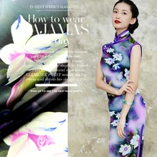 118 см цифровой струйный шелк стрейч метр атласной ткани 19 мм Мягкая атласная шелковая ткань для платья спандекс ткань оптом шелковая ткань