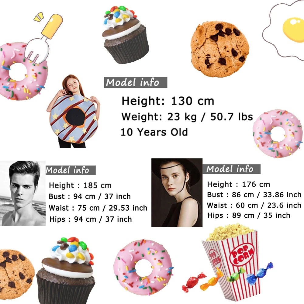 Sweet Donut Cosplay Funny Food Halloween Costume For Adult Women Christmas Doughnut Fancy Dress Kids Family Outfits Eraspooky cosplay costume