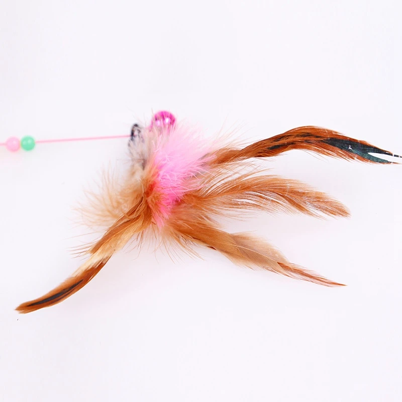 1pcs Pet Supplies Cats Toy Catnip Sound Squeak Toy Colorful Plush Feather Bell Funny Cat Toys for Cat Kitty Katten Cheap Toys