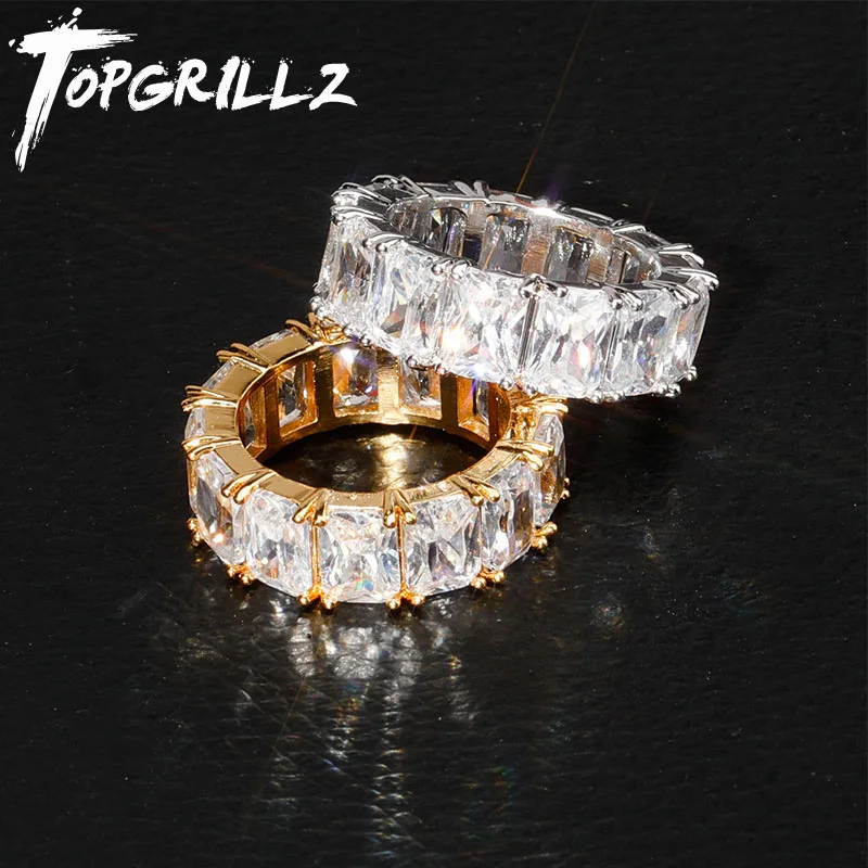 Мужское кольцо для тенниса TOPGRILLZ медное Очаровательное украшение в 1 ряд со
