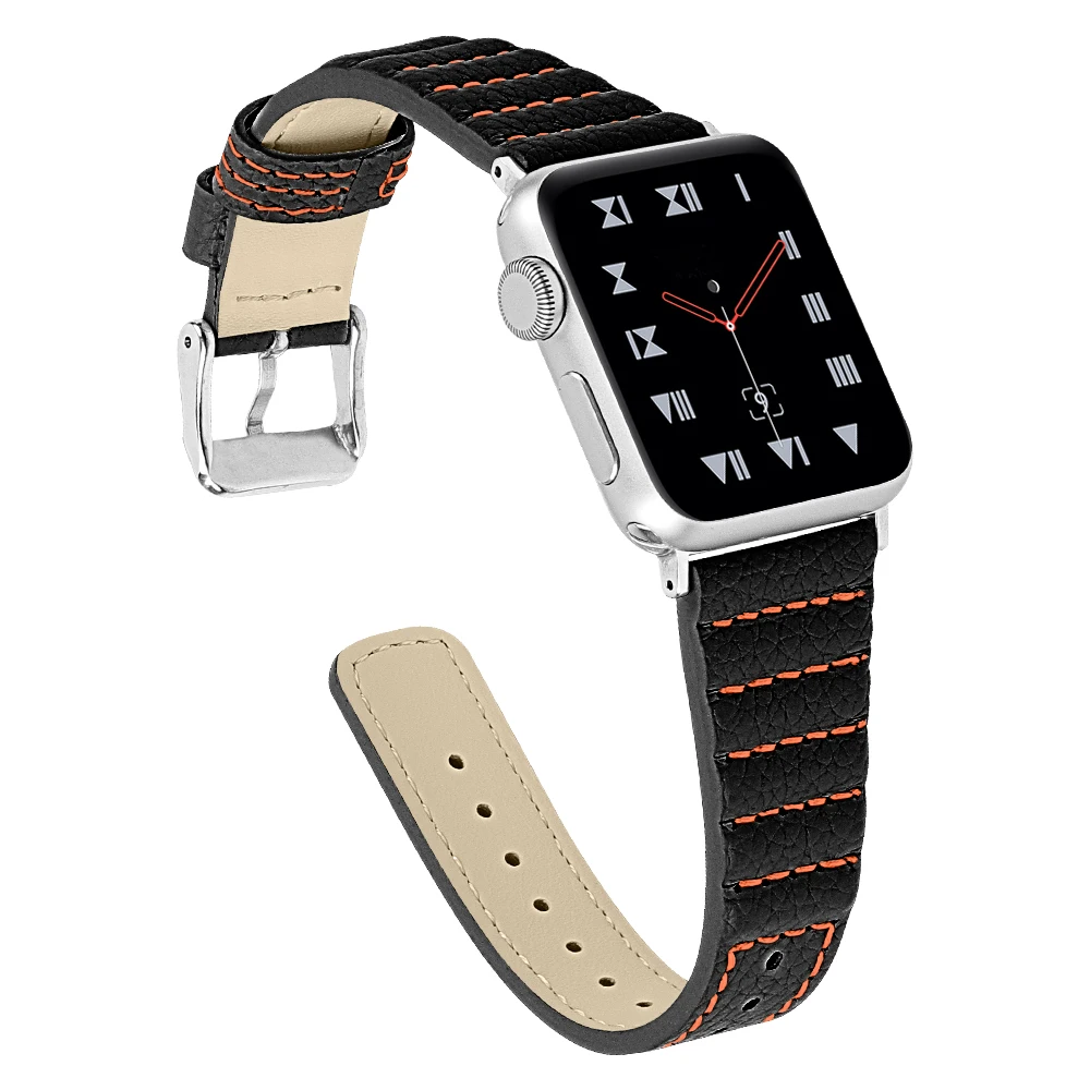

Leather loop strap for Apple watch band correa 44mm 42mm watchband iwatch 40mm 38mm 4/3/2/1 Bracelet for apple watch Accessories