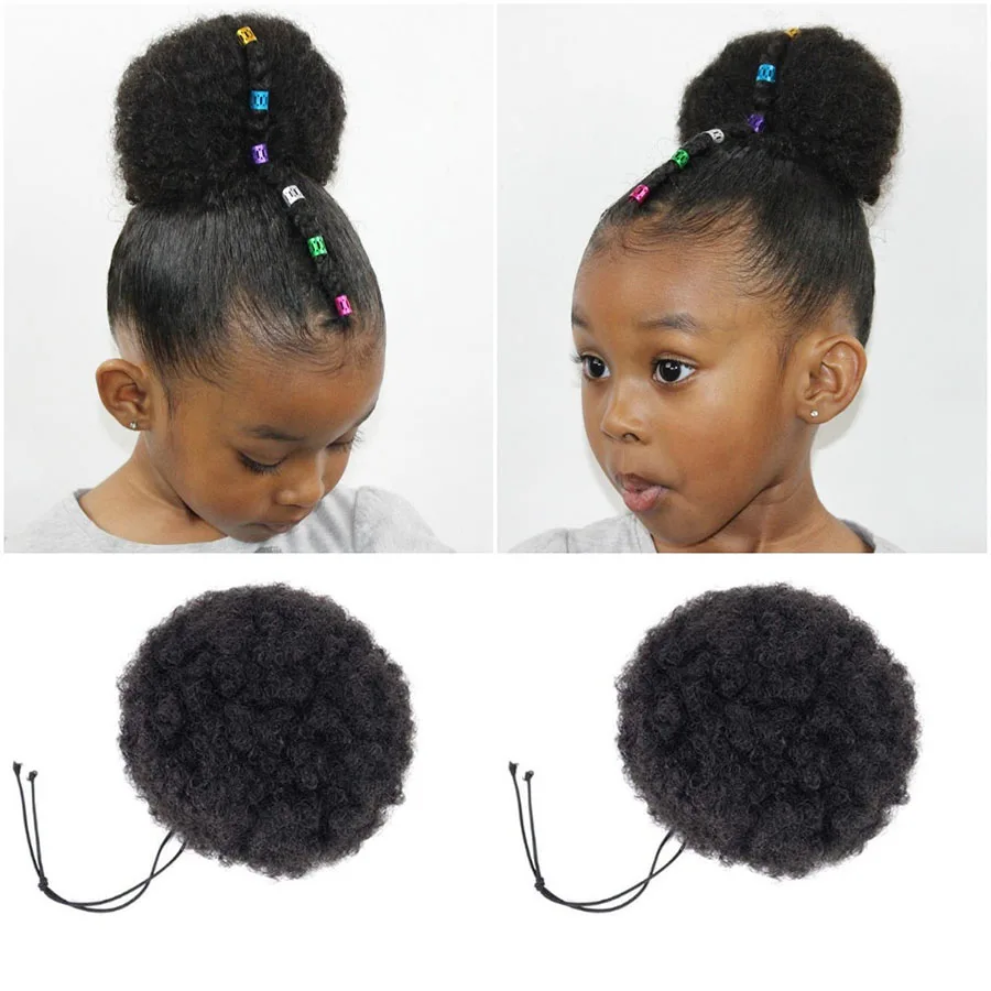 Weilai African Hair Bun Ponytail Drawstring Synthetic African Kink