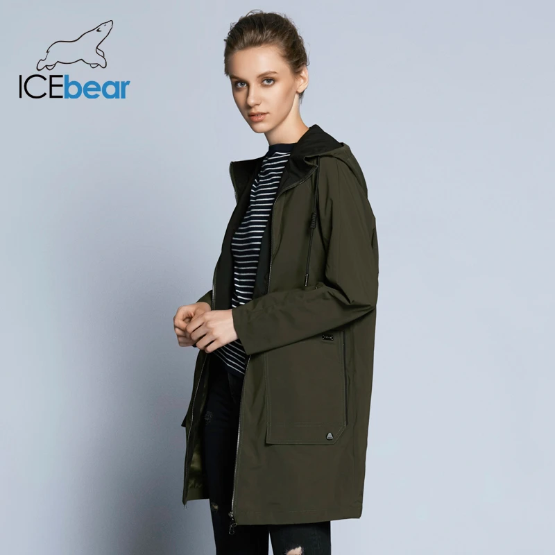 ICEbear Новинка 2019 Женский Плащ Женская мода с длинными рукавами дизайнерские