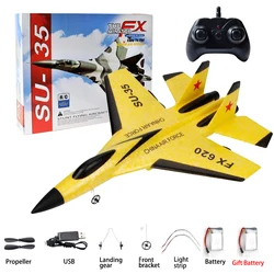 BoysToys – avion de chasse radiocommandé SU 35 G, 2.4G, télécommandé, en mousse, pour enfants 