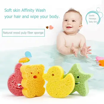 

Baby Bath Brushes Cartoon Infant Shower Brush Kids Bathing Body Massage Sponge Brushes Animal Exfoliating Face Cleaning Sponge