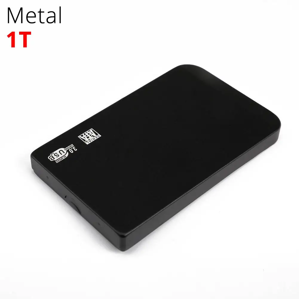 Metal Black 1T USB 3,0 Портативный внешний мобильный жесткий диск ПК ноутбук внешний жесткий диск адаптер Жесткий диск - Цвет: Metal Black 1T