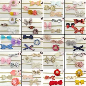 

Baby Accessories Christmas Headband Baby Girls Hair Accessories 3pcs/lot Boutique Nylon Bow Headband Newborn Photography Props
