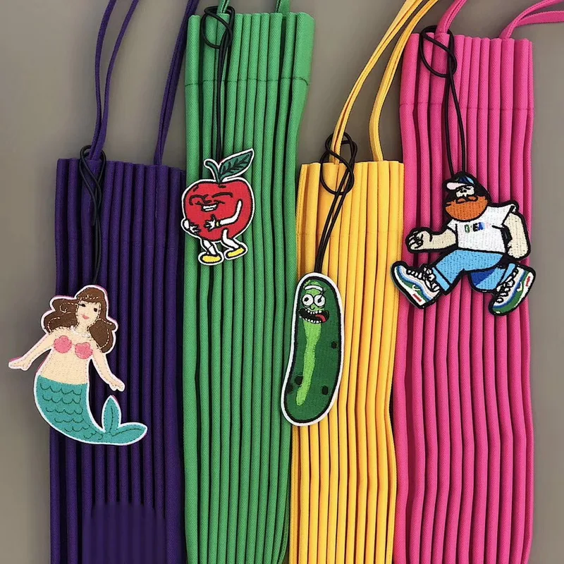 

Niche Design Cartoon pendant Mermaid Bags Charms Unique apple cucumber embroidery small pendant Korean Japanese Dropship