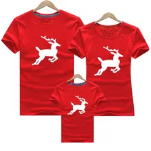 Christmas Family Look Deer Mommy and Me Clothes Christmas Matching Family Clothing Sets Mother Daughter Father Baby T-shirt