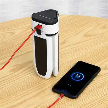 

60 LED Solar Emergency Light Bulb 3 Gear Mode 3 Leaf Rechargeable Garge Light Bulb Outdoor USB Multifunctional Camping Lamp Bulb