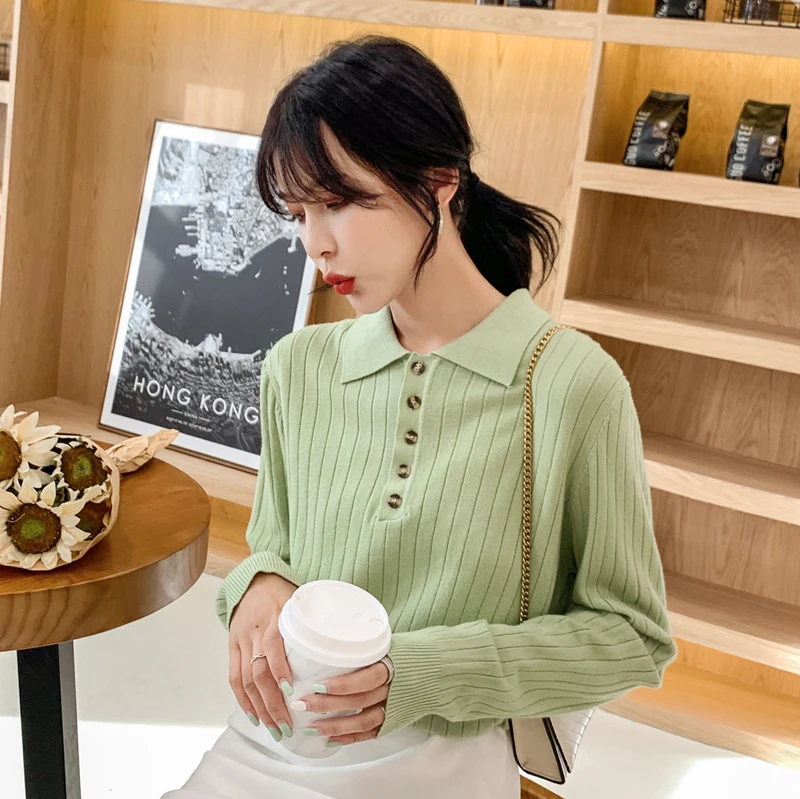 sweaters fashion 2019 women Korean Casual Knitted Women Sweaters and Pullovers Long Sleeve Thin Knit Women Sweater Crop Sweater