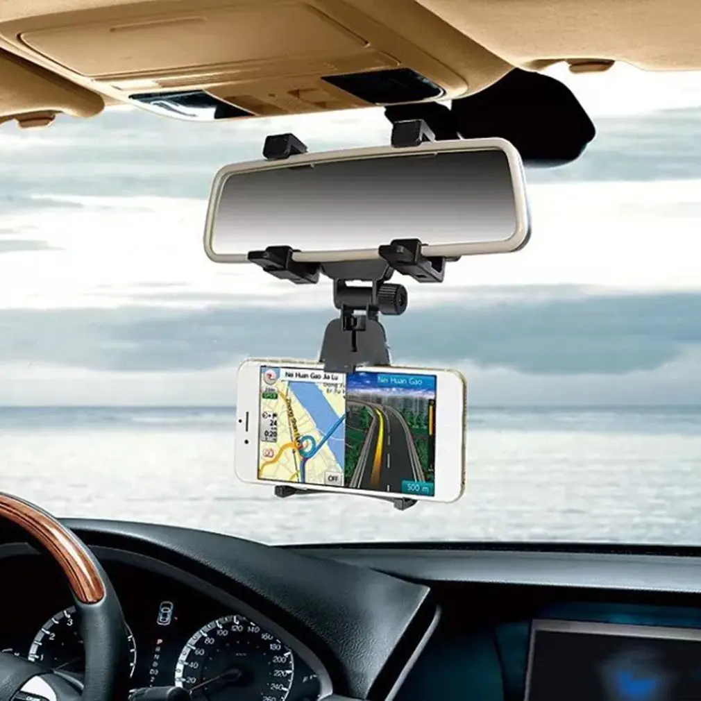  Adjustable Car Auto Rearview Mirror Mount Cell Phone Holder Bracket Stands For Samsung Huawei Xiaom