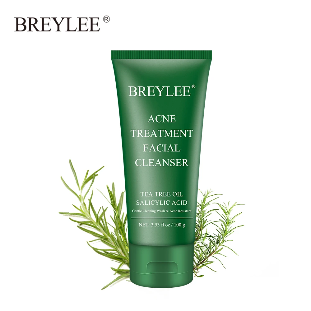 BREYLEE Facial Acne Treatment Cleanser Remove Blackhead Cleaner Shrink Pore Oil Control Cleansing Wash Mask Face Skin Care facial cleanser