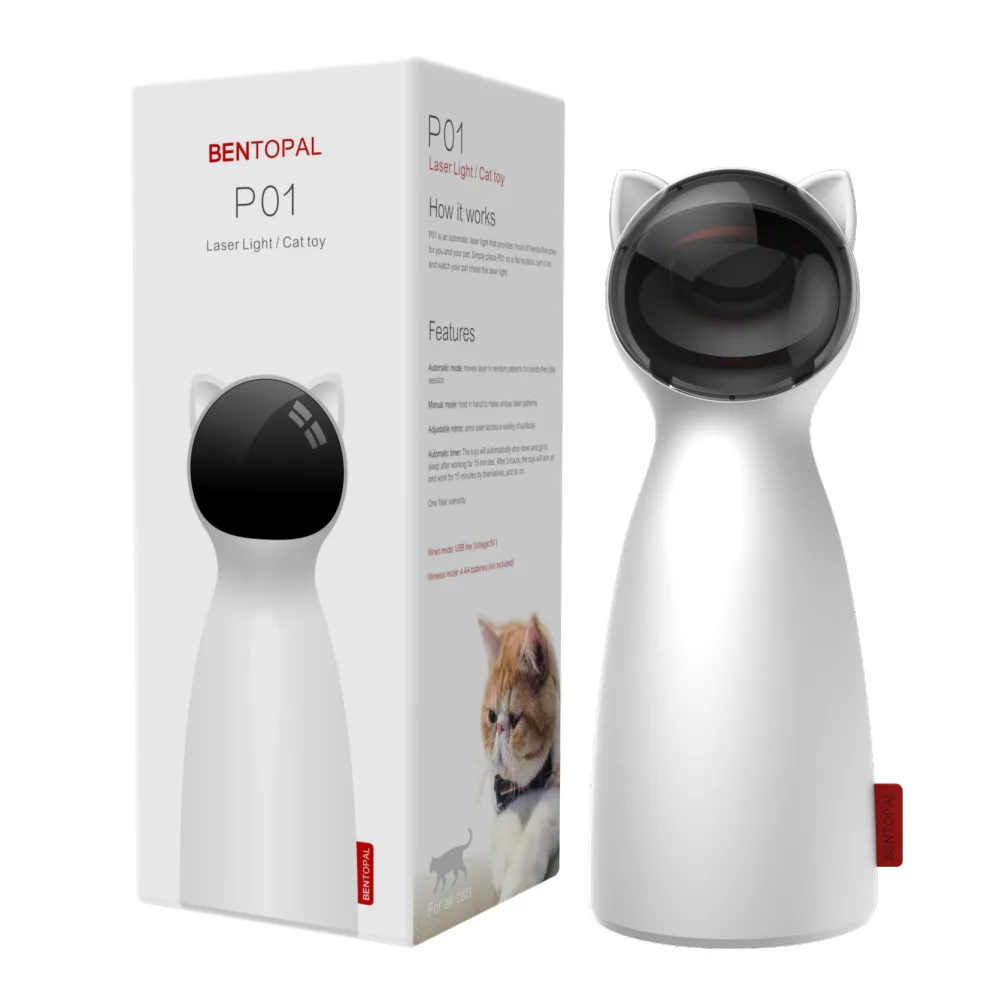 

Automatic Cat Pet LED Laser Funny Toy Smart Electric Cat Exercise Training Entertaining Toy Multi-Angle Adjustable USB Charge