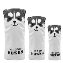3Pcs/Set Golf Club Headcover for Driver Fairway Hybrid PU Leather Waterproof Golf Wood Head Cover Number Tag