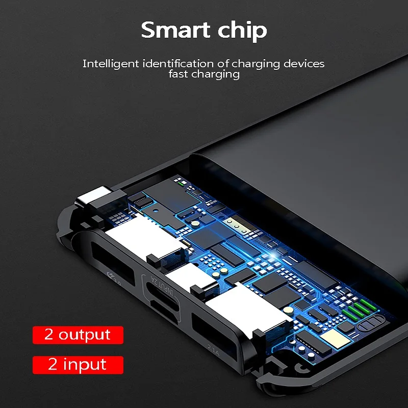 Быстрая зарядка 3,0 PD внешний аккумулятор 10000 мАч двойной USB lcd Внешний аккумулятор зарядное устройство портативное зарядное устройство для iphone x 8 7 samsung