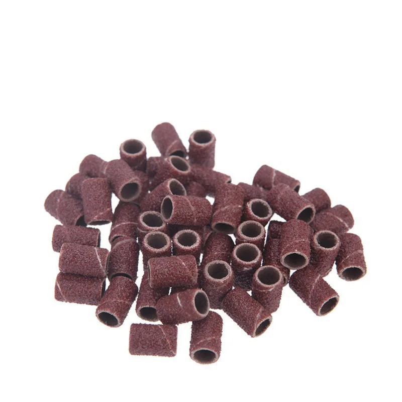 

100 pcs/bag Nail Sanding Bands 3 Size (#80" #120" #180") Sanding Ring Sand Circle For Electric Nail Dril Machine Drill Bits Sand