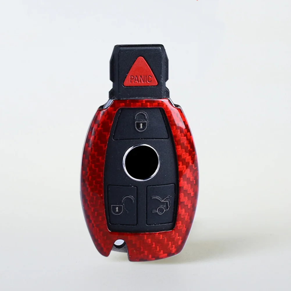 Для Mercedes Benz A B C E CLA GLC GLA GLE класс W212 W213 W204 W205 C63 E63 AMG Настоящее углеродное волокно чехол для ключей автомобиля оболочка отделка