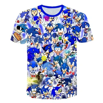 

Cartoon Baby Boys Sonic the hedgehog T Shirt summer Infant Kids Boys Girls Letter T-Shirts Clothes polyester Toddler Tops