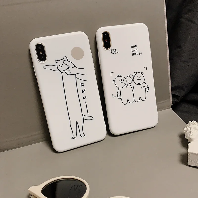Чехол для телефона с японским забавным граффити котом iPhone 11 Pro Max XR Xs XsMax X 7 Puls 8 6 6S