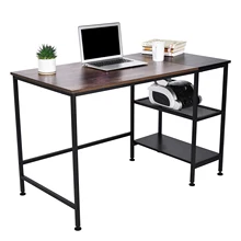 Bureau d'ordinateur P2 avec étagère de rangement à deux niveaux, couleur Antique