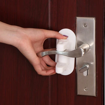 

Baby Safety Lock Door Lever Home Newborn Kids Children Protection Doors Handle Universal Adhesive Compatible Professional New