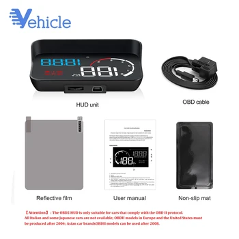 

3.5inch Display Car M10 OBD OBD2 HUD Car Projector Digital Speedometer Car Speed Security Alarm M10 Head Up Display HUD