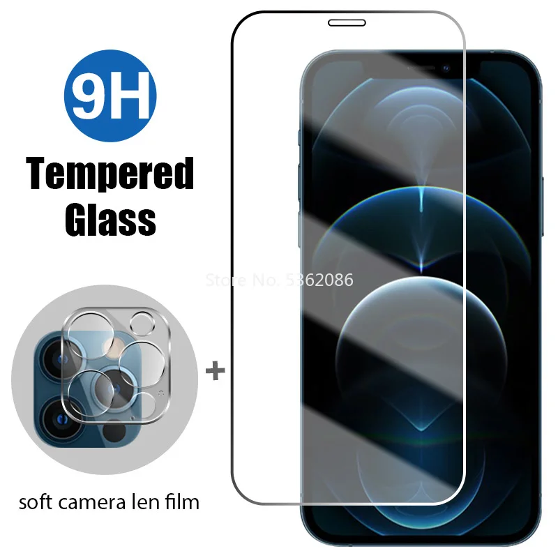2IN1 Screen Protector for IPhone 13 11 12 Pro Max Mini 3D Curved Camera
