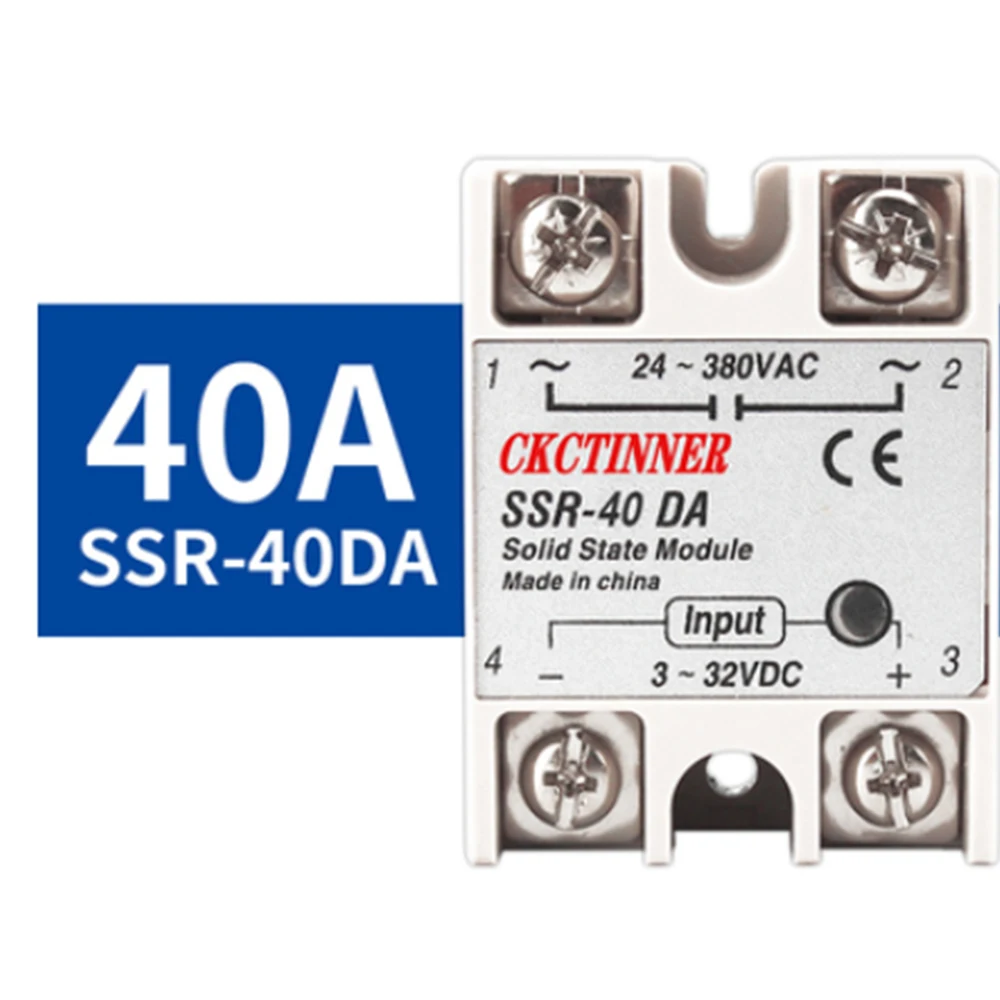 

Single Phase Solid State Relay SSR - 40DA SSR 25DA SSR 10DA DC To AC 3-32VDC Input 24-380VAC Output solid state relay