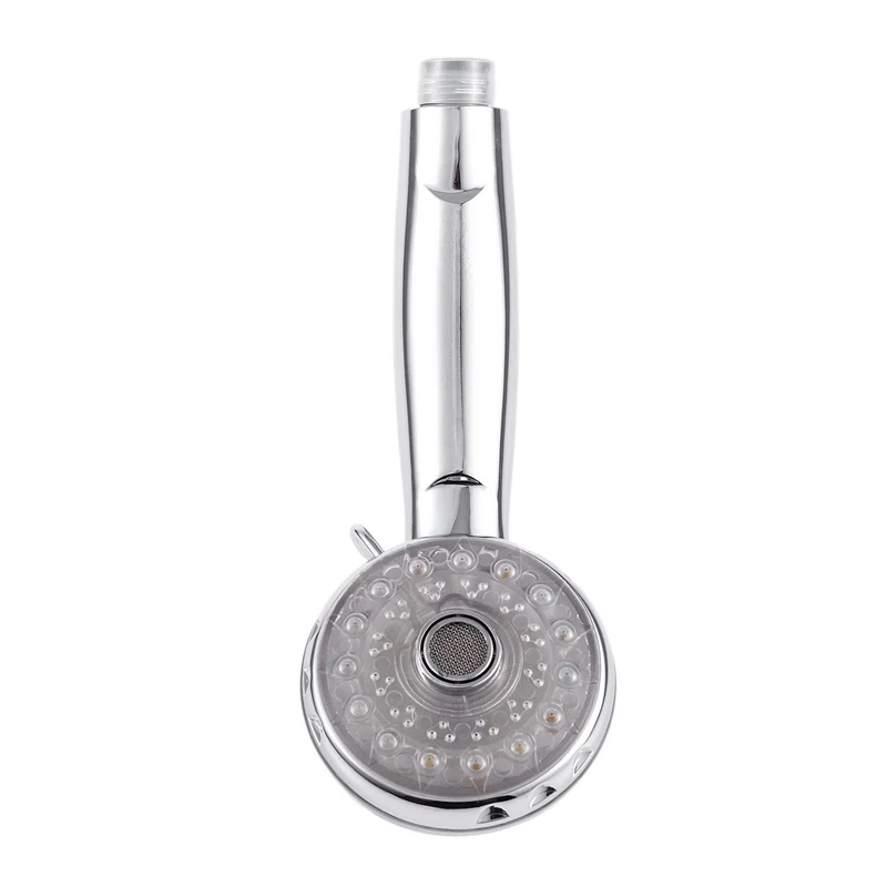 Регулируемый 3 режима 3-цветный светодиодный датчик температуры для душевой головки RGB спринклер для ванны, серебристый