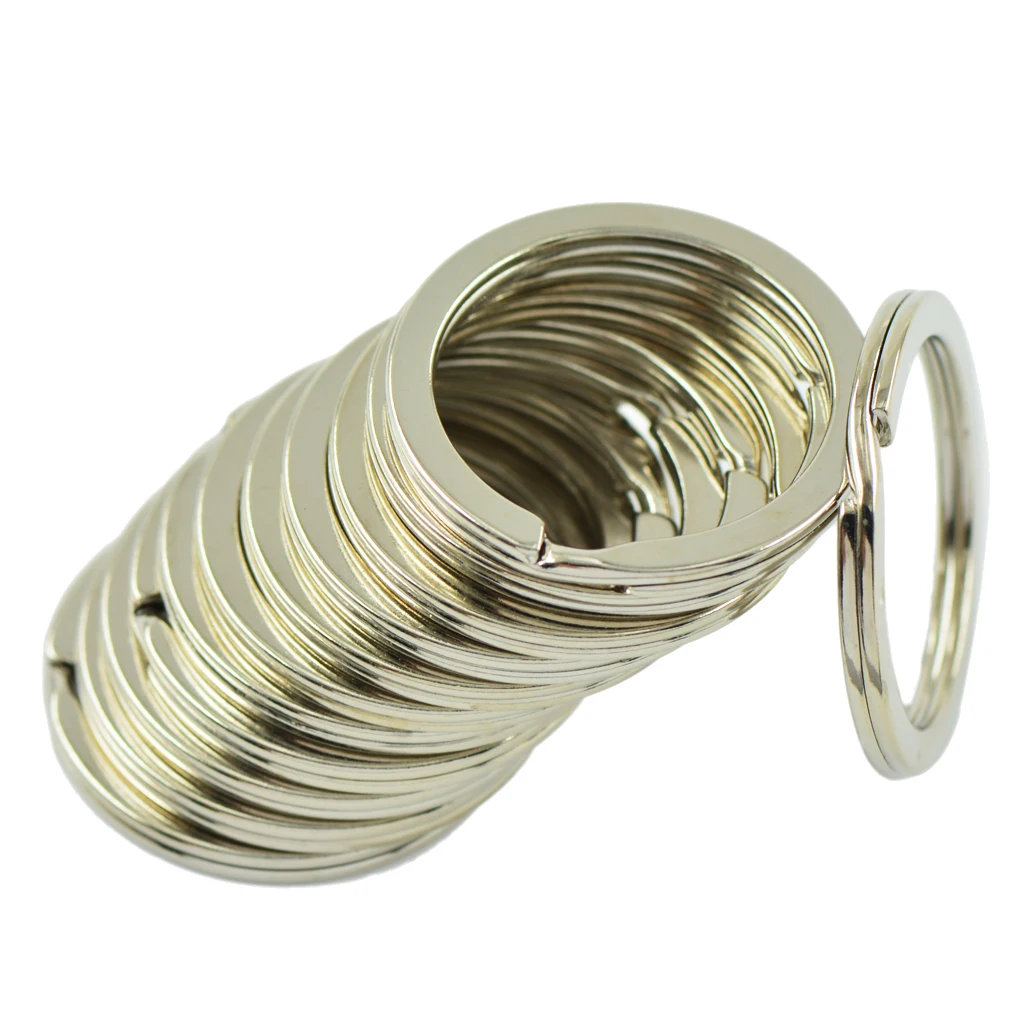 12pcs Round Flat Key Chain Rings Metal Split Ring for Home Car Keys Organization 28mm