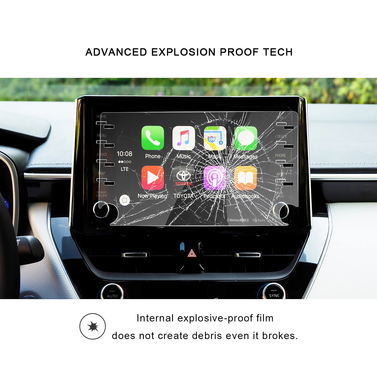 RUIYA автомобильный навигационный протектор экрана для Toyota corolla Центральный экран управления, закаленное стекло экрана Защитная пленка