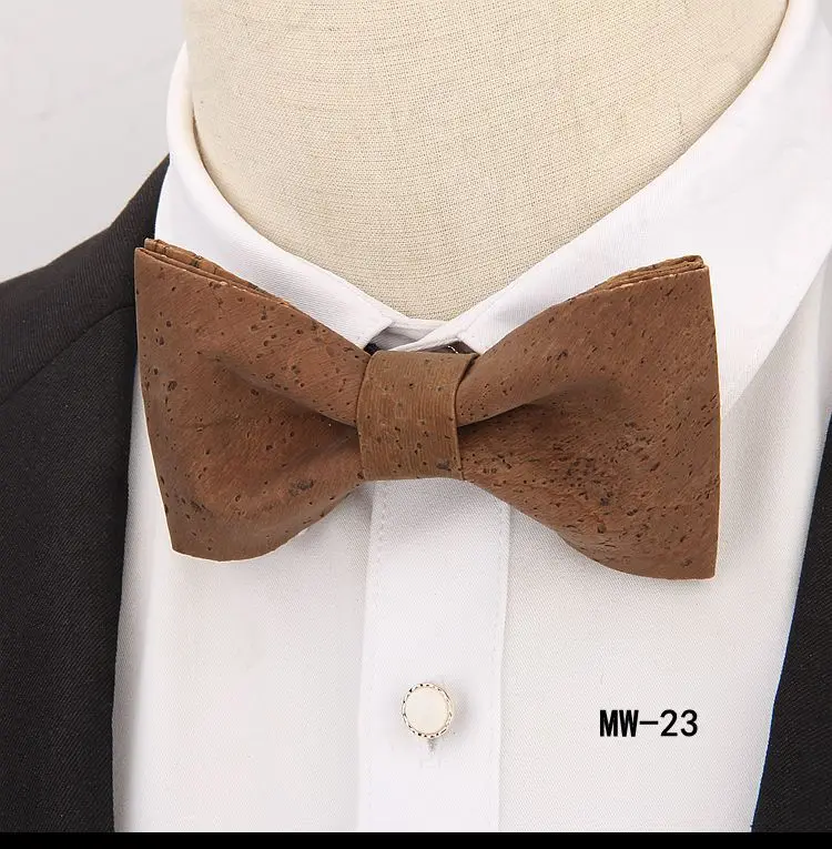 Пробковый деревянный галстук-бабочка галстук Новая Европейская и американская мода Мужская рубашка костюм Модные Повседневные Вечерние деловые личности - Цвет: 23