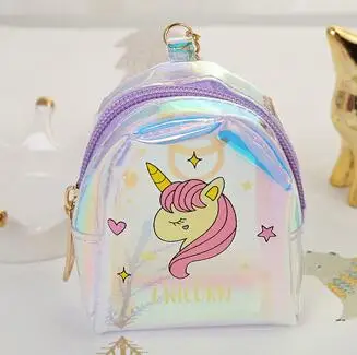 Модный Женский Детский кошелек для монет, лазерный детский маленький мини-кошелек для монет, на молнии, шнур для наушников, кошелек с отделением для монет - Цвет: Фиолетовый