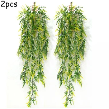 

2Pcs/set Plastic Artificial Fake Vine Hanging Plant Indoor Outdoor Garland Home Decor Fake Hanging Vines