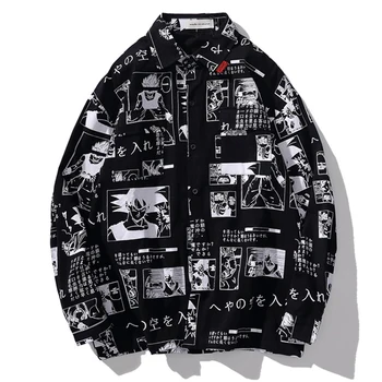 

Mens Solid Irregular Lower Hem Fashion Shirt Hip Hop Loose Shirts Vintage Harajuku Long Sleeve Casual Streetwear Autumn Outwear