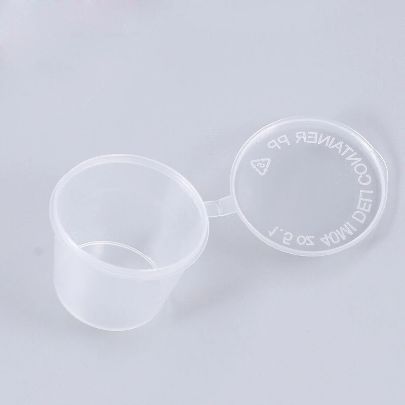 100pcs Plastic Sauce Containers Clear Disposable Small Food Storage Cup 1oz  35ml