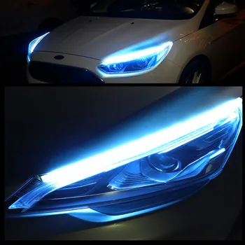 

2x Ultrafine DRL LED Daytime Running Lights Auto Flowing Turn Signal Guide Strip for Mercedes-Benz all class A B C E S G M ML CL